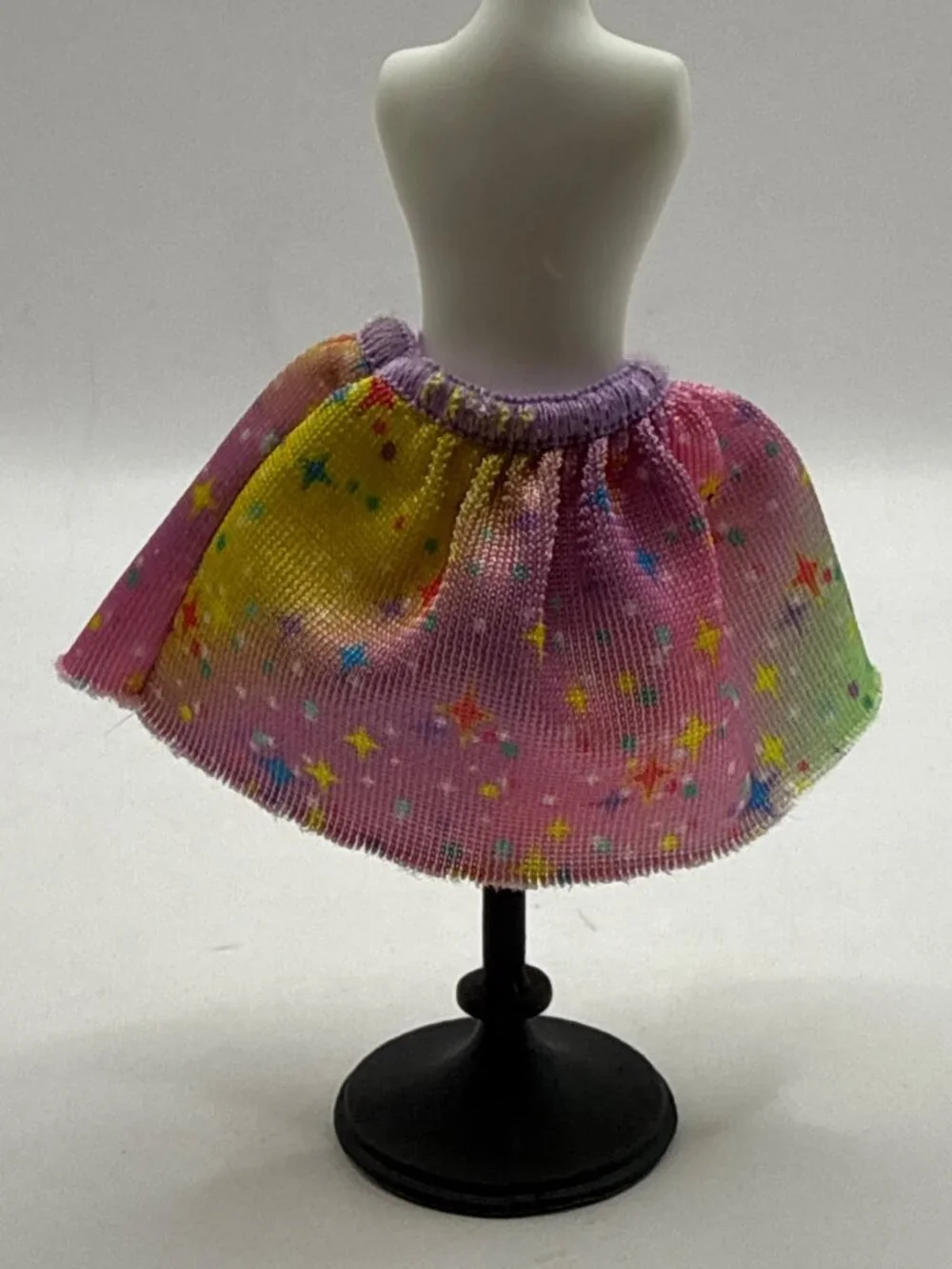 Y2K Rainbow Star Print Doll Skirt Pastel Magic Girl Kidcore Fairycore